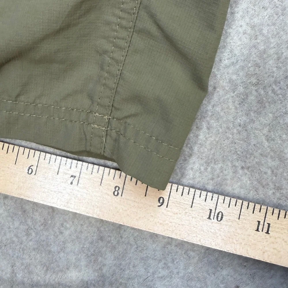 LL Bean Mens Cargo Pants Olive Green Ripstop Nylon Tall L 296802 Gorpcore